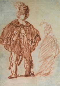 Stehender Schauspieler tekijältä Rembrandt van Rijn