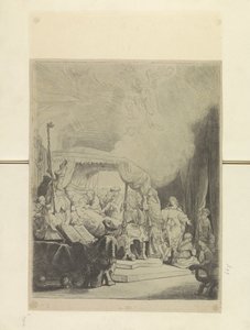 Sterfbed van Maria Kokoelma kahdeksankymmentäviisi alkuperäistä vedosta (sarjan nimi) tekijältä Rembrandt van Rijn