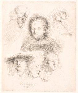 Saskian johtajan ja muiden opintoja tekijältä Rembrandt van Rijn