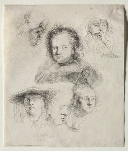 Saskian päällikön ja muiden opintoja tekijältä Rembrandt van Rijn