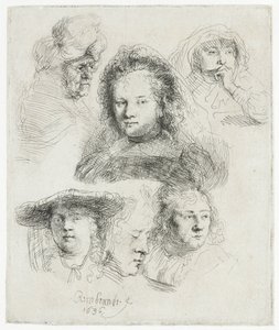 Saskian päällikön ja muiden opintoja tekijältä Rembrandt van Rijn