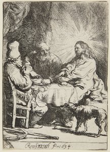 Illallinen Emmauksessa (pieni annos) tekijältä Rembrandt van Rijn
