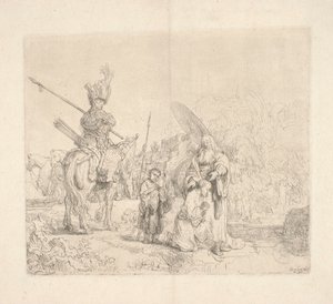 Pyhä Filippus, diakon, kastaa Etiopian kuningatar Kandakin hovimiehen (ns. eunukin kaste) tekijältä Rembrandt van Rijn