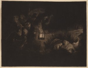 Paimenien palvonta: yökuva tekijältä Rembrandt van Rijn