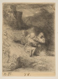 Agony in the Garden, n. 1652. tekijältä Rembrandt van Rijn