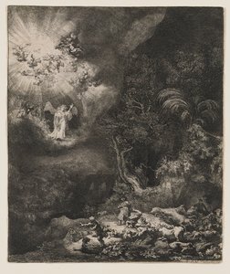 Paimenille ilmestynyt enkeli tekijältä Rembrandt van Rijn