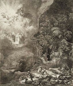 Paimenille ilmestynyt enkeli tekijältä Rembrandt van Rijn