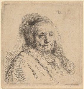 Taiteilijan äiti, pää ja rintakuva tekijältä Rembrandt van Rijn