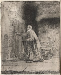 Tobitin sokeus: Suuri laatta tekijältä Rembrandt van Rijn