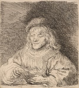 Kortinpelaaja, 1641. tekijältä Rembrandt van Rijn