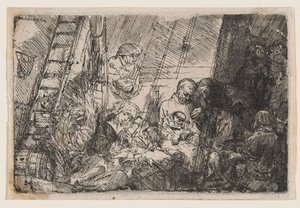 Ympärileikkaus tallissa tekijältä Rembrandt van Rijn