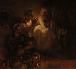 Pyhän Pietarin kieltäminen tekijältä Rembrandt van Rijn