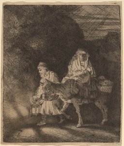 Lento Egyptiin: Night Piece tekijältä Rembrandt van Rijn