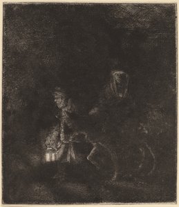 Lento Egyptiin: Night Piece tekijältä Rembrandt van Rijn