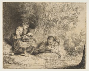 Huilusoittaja, 1642. tekijältä Rembrandt van Rijn