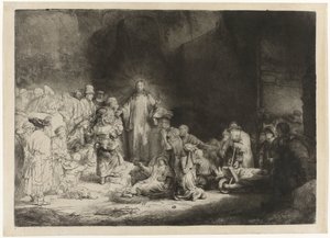 Sadan guldenin vedos tekijältä Rembrandt van Rijn