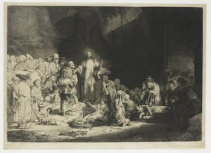 Sadan guldenin vedos tekijältä Rembrandt van Rijn