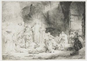 Sadan guldenin painokuva tekijältä Rembrandt van Rijn