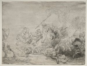 Suuri leijonan metsästys tekijältä Rembrandt van Rijn