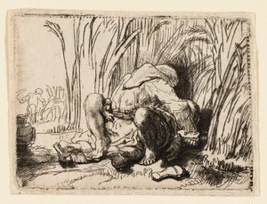Munkki viljapellolla tekijältä Rembrandt van Rijn