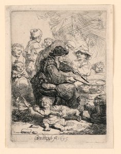 Pannukakkunainen tekijältä Rembrandt van Rijn
