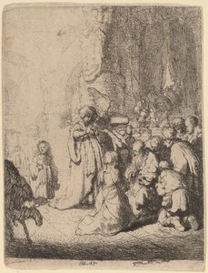 Esitys temppelissä enkelin kanssa: Pieni lautanen tekijältä Rembrandt van Rijn