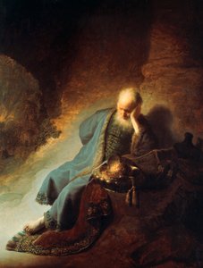 Profeetta Jeremia suree Jerusalemin tuhoa, 1630 tekijältä Rembrandt van Rijn