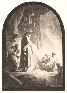 Lasaruksen herättäminen: suurempi levy tekijältä Rembrandt van Rijn