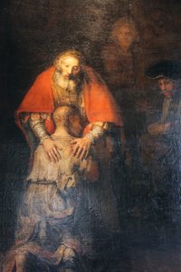 "Tuhlaajapojan paluu", c1665-c1669 tekijältä Rembrandt van Rijn