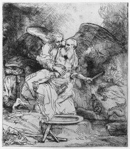 Abrahamin uhri, 1645 tekijältä Rembrandt van Rijn