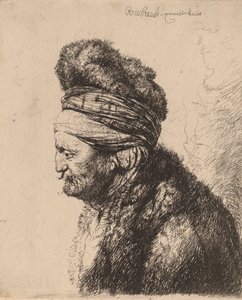 Toinen itämainen pää, n. 1635. tekijältä Rembrandt van Rijn