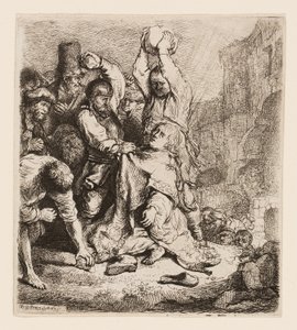 Pyhän Stefanoksen kivittäminen tekijältä Rembrandt van Rijn