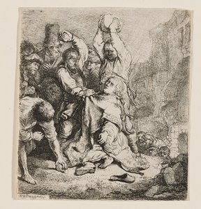 Pyhän Stefanuksen kivittäminen tekijältä Rembrandt van Rijn