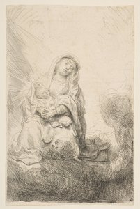 Neitsyt ja lapsi pilvissä, 1641. tekijältä Rembrandt van Rijn