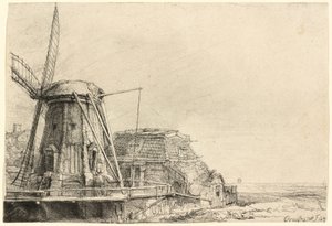 Tuulimylly tekijältä Rembrandt van Rijn