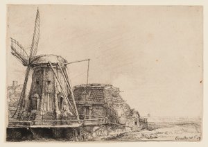 Tuulimylly tekijältä Rembrandt van Rijn