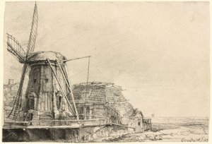 Tuulimylly tekijältä Rembrandt van Rijn