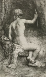 Nainen nuolen kanssa, 1661 tekijältä Rembrandt van Rijn
