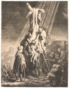 Laskeutuminen ristiltä: toinen levy tekijältä Rembrandt van Rijn
