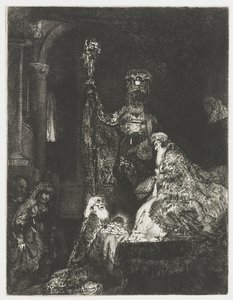 Esitys temppelissä pimeällä tavalla tekijältä Rembrandt van Rijn