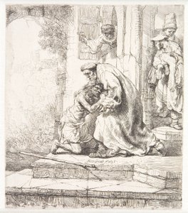 Tuhlaajapojan paluu tekijältä Rembrandt van Rijn