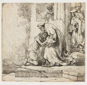 Tuhlaajapojan paluu tekijältä Rembrandt van Rijn