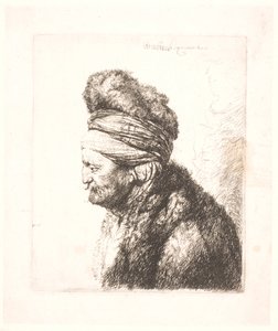 Toinen itämainen pää (Rembrandtin isä?) tekijältä Rembrandt van Rijn
