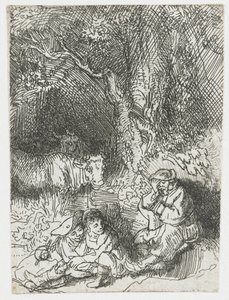 Nukkuva paimen tekijältä Rembrandt van Rijn
