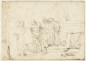 Tobias ja enkeli jättävät Raguelille jäähyväiset tekijältä Rembrandt van Rijn