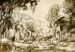 Tobias perkasi kalan tekijältä Rembrandt van Rijn