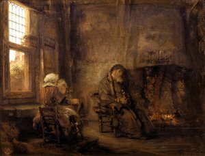 Tobit ja Anna odottavat poikansa paluuta, 1659 tekijältä Rembrandt van Rijn