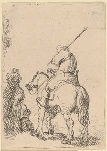 Turbaani sotilas hevosen selässä tekijältä Rembrandt van Rijn