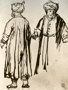 Kaksi turkkilaista kävelemässä, 1913. tekijältä Rembrandt van Rijn
