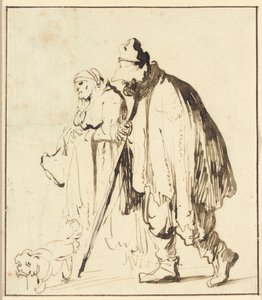 Vagrant pariskunta koiran kanssa tekijältä Rembrandt van Rijn